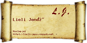 Lieli Jenő névjegykártya